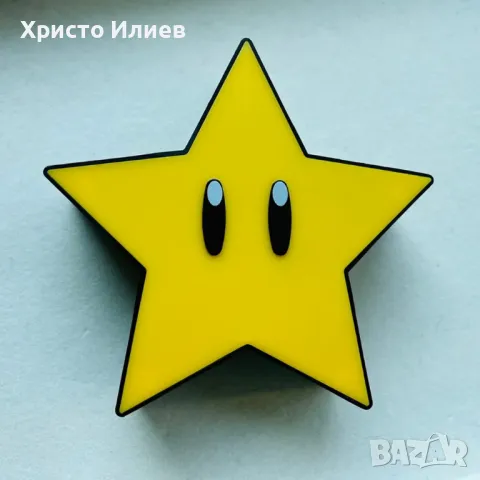 Настолна Нощна 3D лампа Super Mario Супер Марио звезда UCB зареждане, снимка 2 - Настолни лампи - 47292311