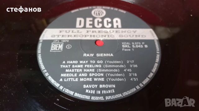 Дългосвиреща грамофонна плоча SAVOY BROWN „raw sienna”, Франция, снимка 6 - Грамофонни плочи - 51327878