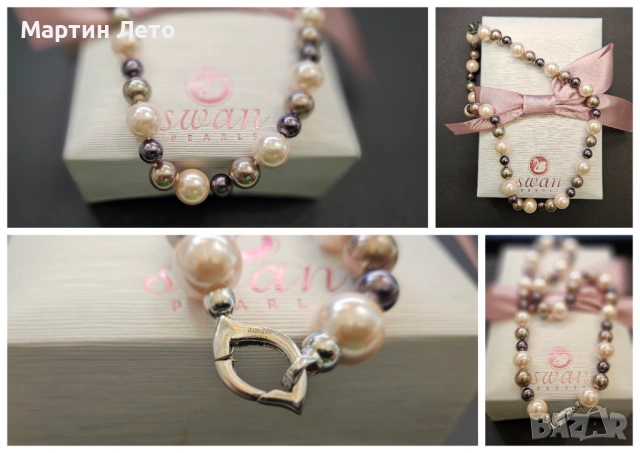 Перлена огърлица. Естествени перли и сребро., снимка 3 - Колиета, медальони, синджири - 53250463