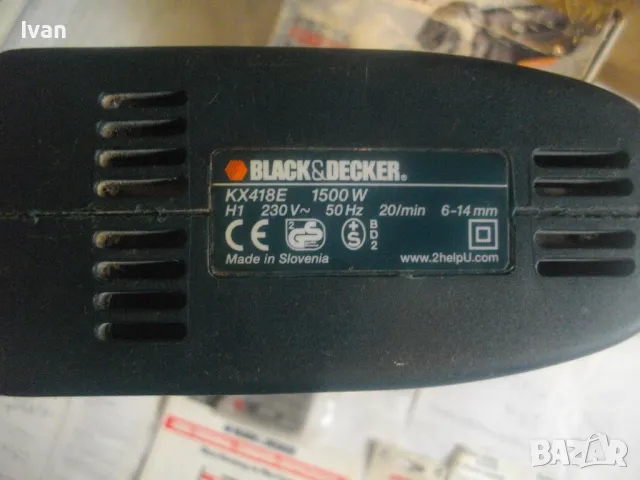 Black Decker KX418E Made in Slovenia КОМБИНИРАН ЕЛЕКТРИЧЕСКИ ТАКЕР ЗА СКОБИ И ПИРОНИ 6-14мм КАТО НОВ, снимка 16 - Други инструменти - 49292247