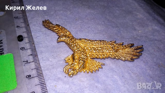 ВЕЛИЧЕСТВЕН ОРЕЛ СИМВОЛ на САЩ - СТИЛНА ПОЗЛАТЕНА ФИГУРАЛНА АРТ БРОШКА от БЛАГОРОДНА СТОМАНА 33130, снимка 8 - Други - 39062250