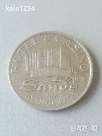 Жетон. Token. 1 Dollar. 1982.  Hotel & Casino. Sands. Atlantic city. Хотел & казино. 1 долар. 