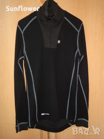 Ново! Helly Hansen HH Workwear черна блуза/топ/ горнище от мерино вълна с цип унисекс, размер S, снимка 6 - Блузи - 53976384