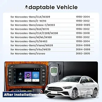 Hikity Car Radio Android 13 за Mercedes Benz W168 W203 W209 C209 Viano Vito W639 Vaneo W170, снимка 2 - Аксесоари и консумативи - 48981258