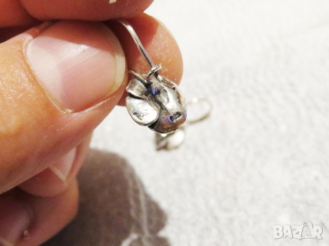 Красиви дамски сребърни обеци с роза рози  - бъди пленителна и красива, роза,  рози сребро, снимка 3 - Обеци - 29873714