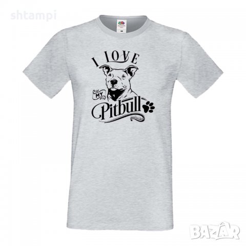 Мъжка тениска I Love My Pitbull Dog,Куче, животно,подарък,изненада, снимка 4 - Тениски - 36935611