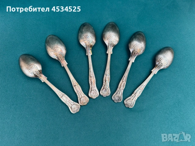 🥄 Посребрени лъжички Kings pattern – малко бижу за вашата любима чаша кафе или чай, снимка 2 - Антикварни и старинни предмети - 53273833