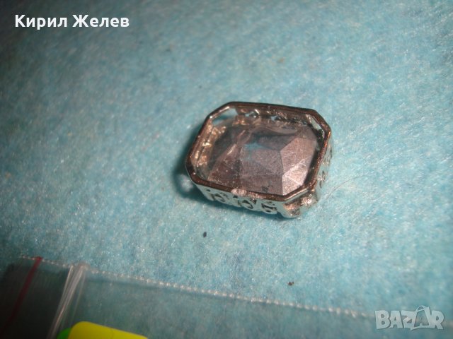 ГОЛЯМ ЮВЕЛИРНО ФАСЕТИРАН ЧИСТ ПЛАНИНСКИ КРИСТАЛ в ПОСРЕБРЕН АЖУРЕН ОБКОВ РЕТРО БИЖУ 20962, снимка 5 - Антикварни и старинни предмети - 35596777