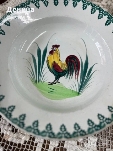 ♥️  Société des Grands Établissements Céramiques St Amand“ 1932  , снимка 6 - Чинии - 53980015