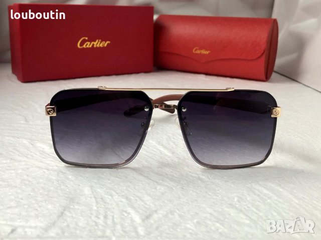 Cartier висок клас мъжки слънчеви очила с дървени дръжки, снимка 2 - Слънчеви и диоптрични очила - 42092535