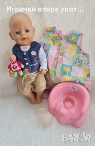 🎀  Baby Born Интерактивна кукла с аксесоари момиче  43 см 🎀, снимка 1 - Кукли - 44697598