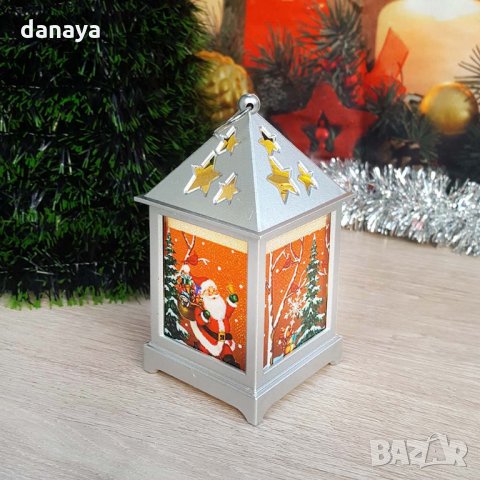 1797 Малък коледен фенер с Дядо Коледа светеща коледна украса, снимка 3 - Декорация за дома - 30705366