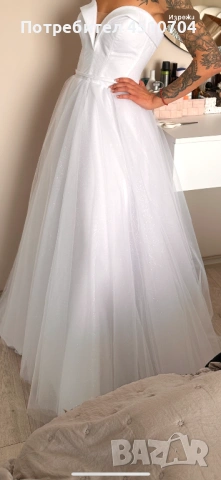 Булчинска рокля блестяща, снимка 2 - Сватбени рокли - 53136221