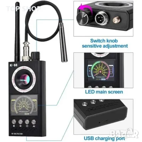 iUni K68 професионална шпионска камера и детектор за микрофон, снимка 3 - Друга електроника - 48743654