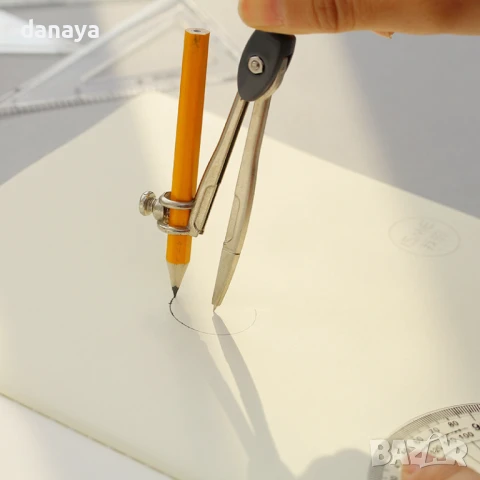 6041 Геометричен комплект за чертане с пергел и делител в метална кутия, снимка 6 - Ученически пособия, канцеларски материали - 51271598