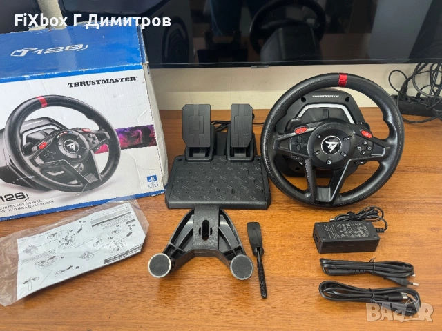Нов Волан с педали Thrustmaster - T128 за PC PS4 PS5 , снимка 2 - Аксесоари - 54146161