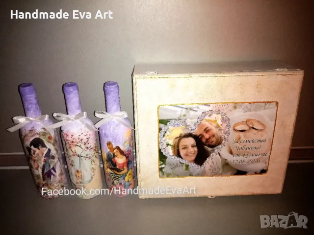 Бутилки за наричане с народни/ фолкорни мотиви- подарък за младоженци, снимка 2 - Подаръци за сватба - 41441361
