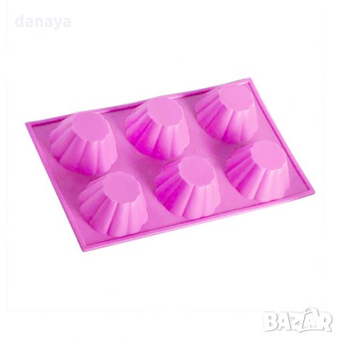 1715 Силиконова форма за пудинг и мъфини, 6 гнезда, снимка 5 - Форми - 30271826