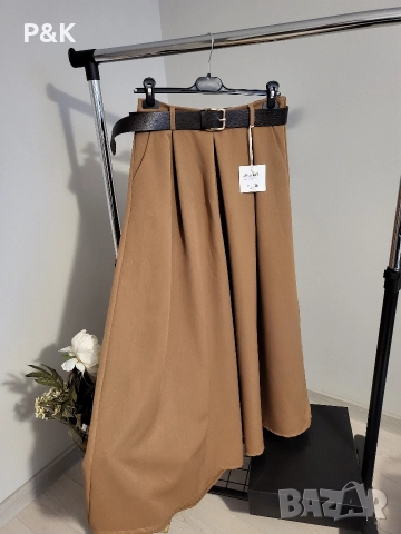 Панталон с широки крачоли и колан, снимка 2 - Панталони - 52734954