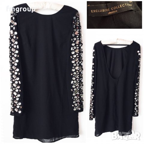 Дамска официална рокля с камъни черна Gina Tricot Exclusive Collection