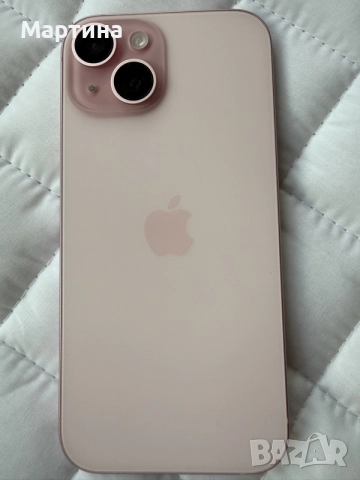 IPhone 15 розов + два калъфа 