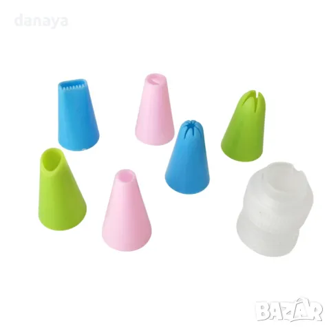 5744 Комплект сладкарски пош с накрайници и адаптор, 8 части, снимка 4 - Аксесоари за кухня - 49195045