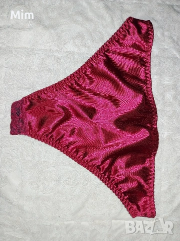 L Сатенени бикини в черно/ червено и маслено зелено , снимка 9 - Бельо - 53207811