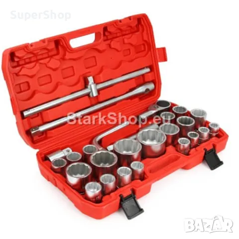 Дванадесетостенно Камьонджийско Гедоре 26 части за Камиони 3/4″ & 1″ 21-65mm + Ударни Вложки, снимка 2 - Гедорета - 50236817