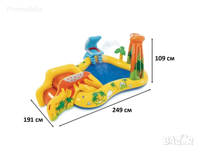 Детски надуваем басейн с пързалка Intex 57444NP Dinosaur Play Center 4в1 Надуваем център, снимка 10 - Басейни и аксесоари - 51102291