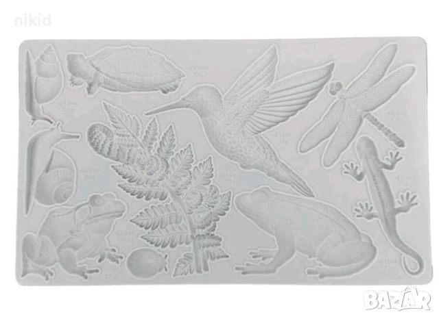 Папрат влечуги охлюв Водно Кунче Птичка Костенурка силиконов молд форма фонда                       , снимка 2 - Форми - 50623434