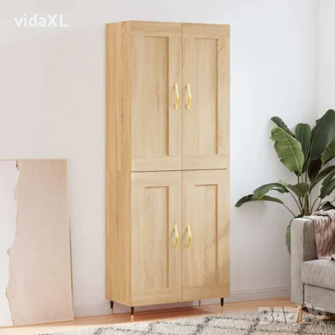 vidaXL Висок шкаф, дъб сонома, 69,5x34x180 см, инженерно дърво（SKU: 3199668）, снимка 2 - Гардероби - 56109314