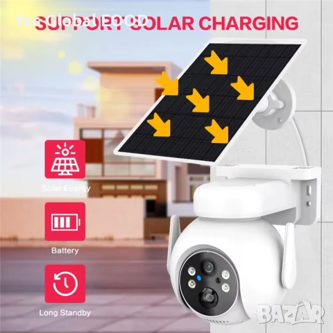 3.0MP Tuya Smart WiFi PTZ камера със соларен панел + 64GB карта подарък, снимка 8 - IP камери - 52087733