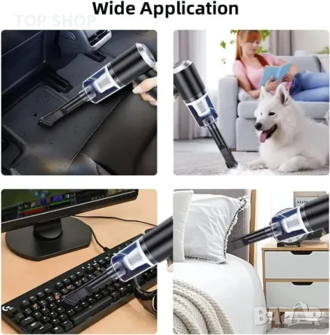 Мощна ръчка акумулаторна прахосмукачка с комплект накрайници  WHJC, снимка 10 - Прахосмукачки - 48804883