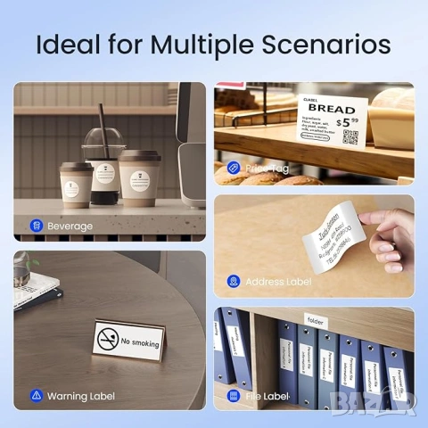 Принтер за етикети НОВ CLABEL 221D Bluetooth Thermal Label Printer , снимка 13 - Принтери, копири, скенери - 53927338