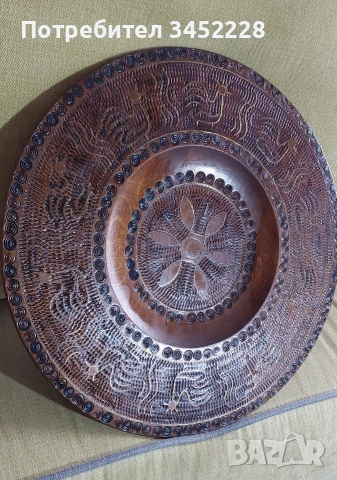 Пано дървено инкрустирано с месинг 30см за ценители 