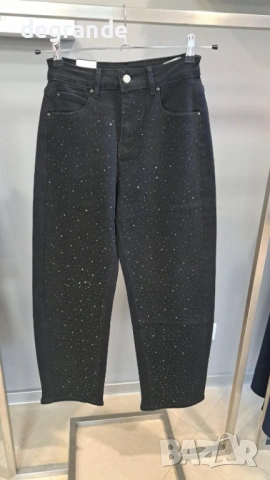 Черни дънки с Камъчета тип Балон ГОЛЯМА НОМЕРАЦИЯ