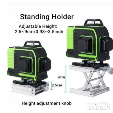 4D Лазерен Нивелир KraftWorld с 16 линий с дистанционно зелен лазер 4Д, снимка 5 - Измервателни инструменти - 33612511