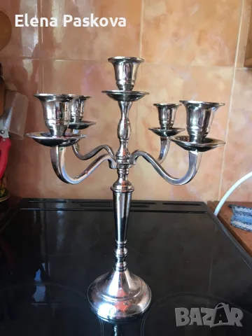 метален свещник за 5 свещи, снимка 2 - Свещи и свещници (декоративни) - 56208667