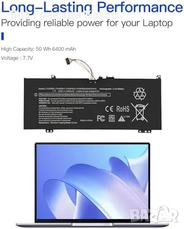 Нова лаптоп Lenovo Yoga 530 IdeaPad 530S Flex 6 батерия L17C4PB0 50Wh 6400mAh
