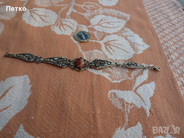 Стара сребърна гривна, снимка 3 - Антикварни и старинни предмети - 53132046