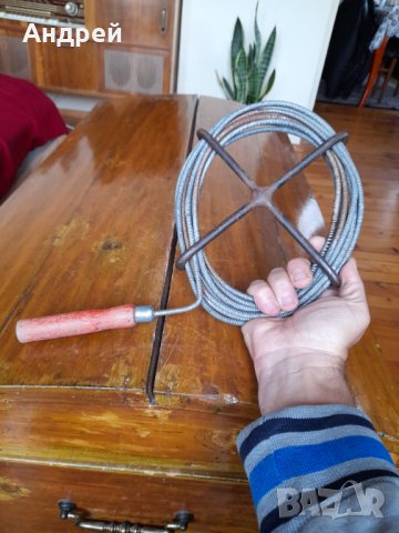 Стара пружина,уред за отпушване на канал, снимка 2 - Антикварни и старинни предмети - 34319410