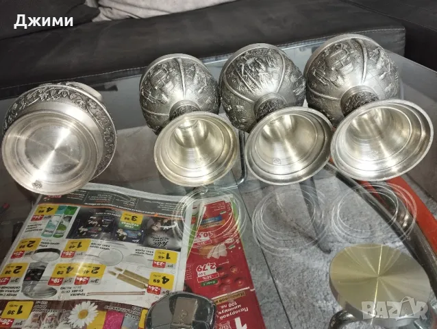 калаено сребърни бокали, снимка 10 - Антикварни и старинни предмети - 50105220