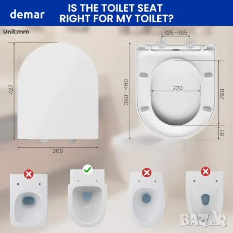 DERW D-образен капак за тоалетна чиния с плавно затваряне, снимка 5 - Други стоки за дома - 49890207