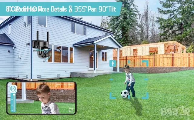 BEENOCAM 4K соларна автономна въртяща се камера със соларен панел, снимка 11 - Камери - 48774454