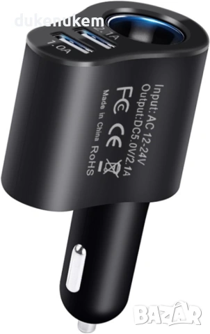 3 в 1 авто адаптер за запалка 12V/24V с 2x USB – до 120W