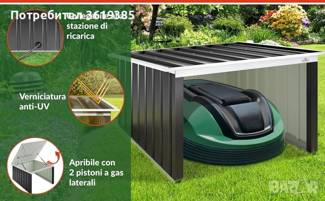 Метален гараж за роботизирана косачка за трева  , снимка 10 - Други - 51754401