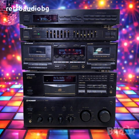 🔊Ретро аудио система сет PIONEER - усилвател, CD, дек, еквалайзер, тунер, опция грамофон и колони