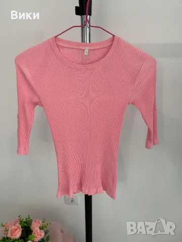 Розова блуза в размер S-M, снимка 10 - Блузи с дълъг ръкав и пуловери - 48981112