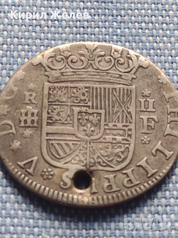 Сребърна монета 2 реала Филип пети Сеговия Испания 13780, снимка 6 - Нумизматика и бонистика - 42871784