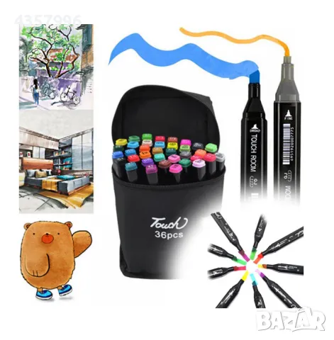 Комплект маркери за рисуване за деца, 36бр., 48бр., 60бр., 100бр., снимка 11 - Рисуване и оцветяване - 48743945